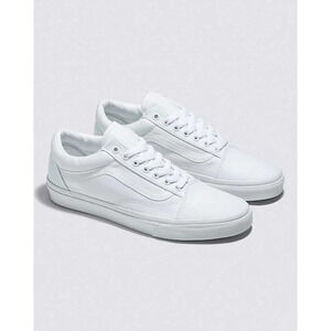 Vans Old Skool Classic Kids 3‎ White Canvas Sneakers Low Top Lace Up Skate Shoes